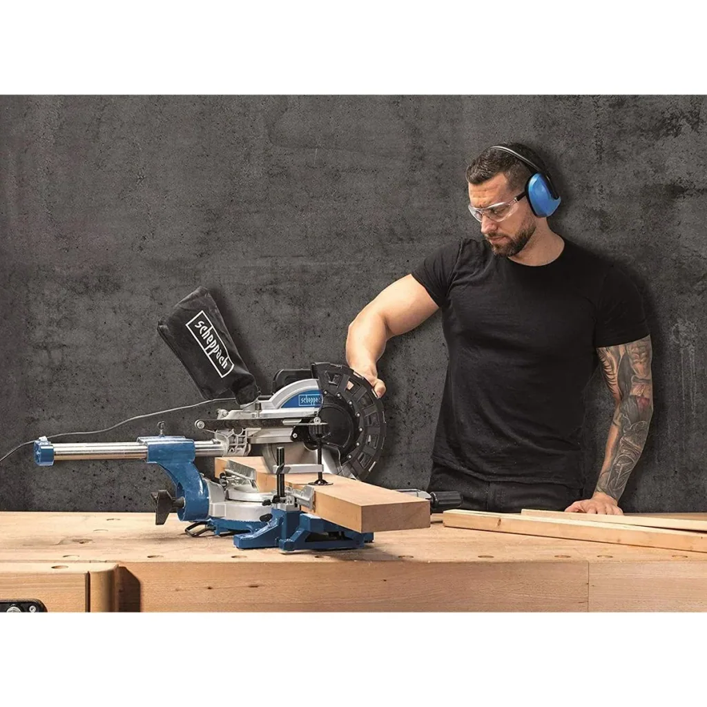Sonderpreis! Kombi-Säge HM254 - 2000W | 255mm | Laser, LED und Drehtisch | 2 Sägeblätter + UMF2000 Ständer