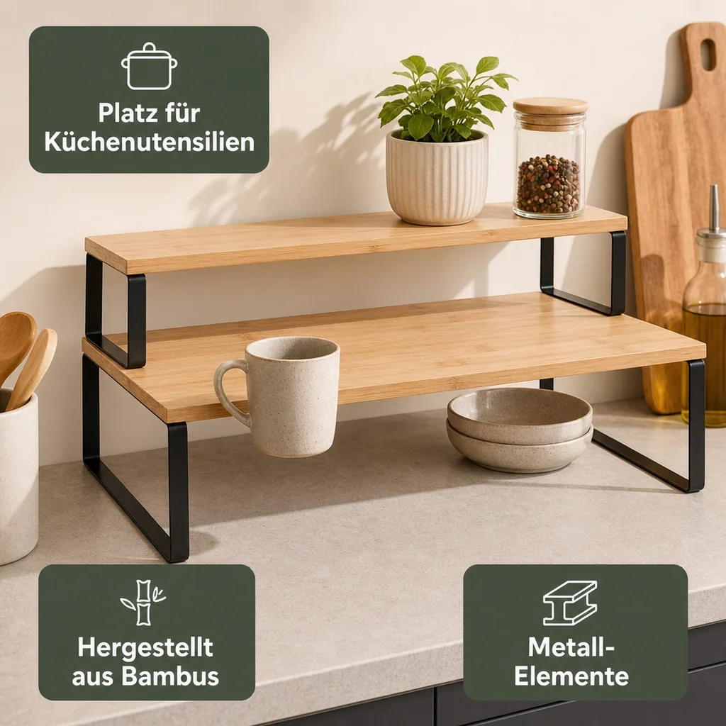 Küchen-Stufenregal 2tlg.