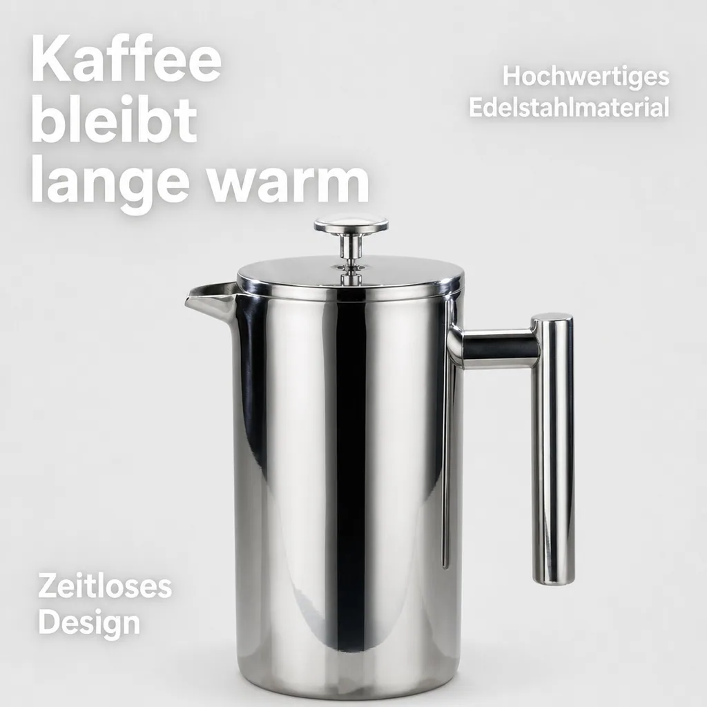 Thermo Kaffeezubereiter French Press, Edelstahl