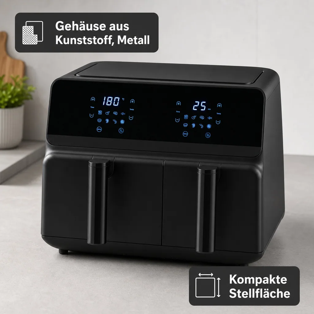 Heißluft Fritteuse, doppelt