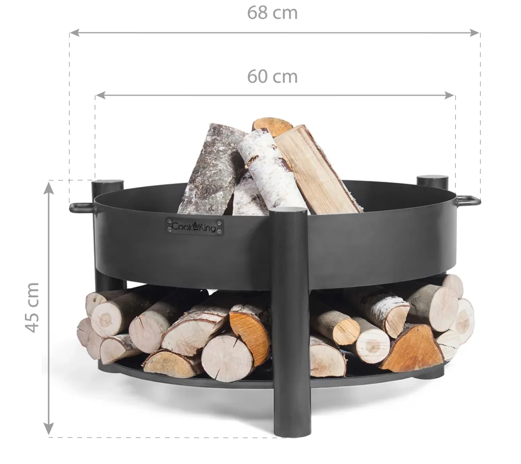 CookKing Feuerschale Montana 60, inklusive Holzlager