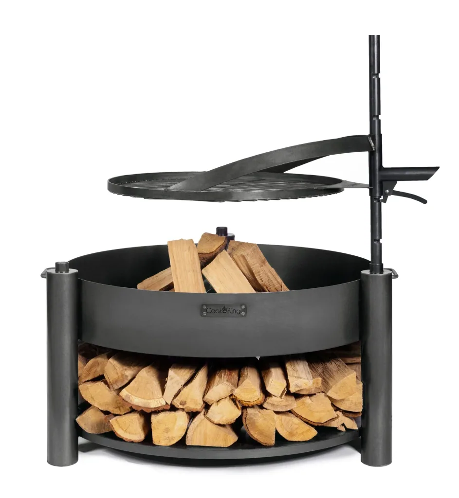CookKing Feuerschale Montana X, inklusive Holzlager & Zubehör