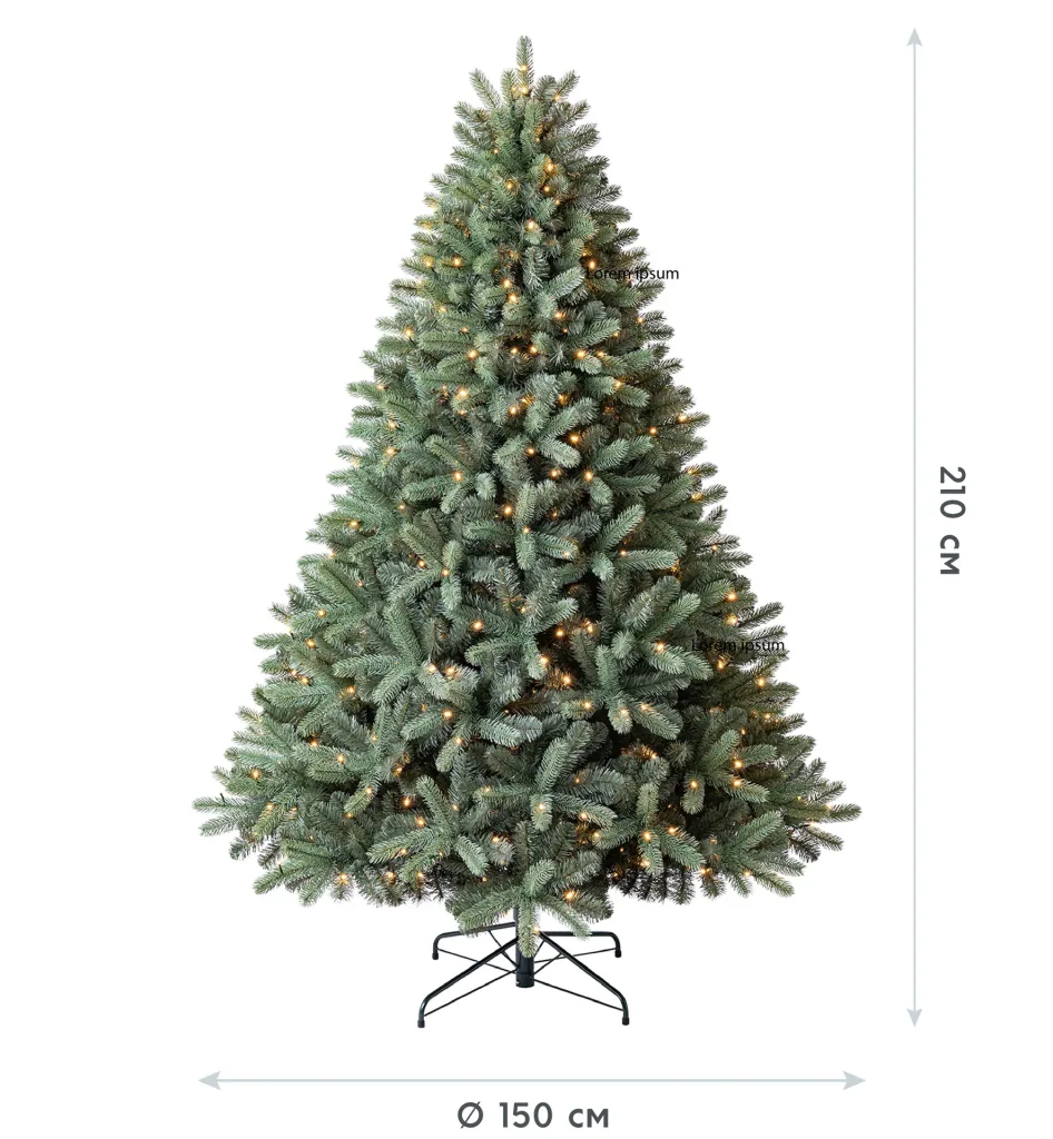 Evergreen Künstlicher Weihnachtsbaum Vermont Fichte 210 cm | Inkl. LEDs