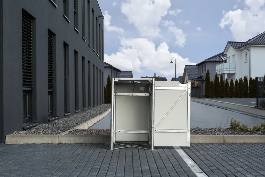 Mülltonnenbox 1er Box, Kunststoff schwarz, für 240 l Tonnen