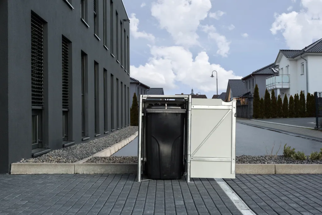 Mülltonnenbox 1er Box, Kunststoff schwarz, für 240 l Tonnen