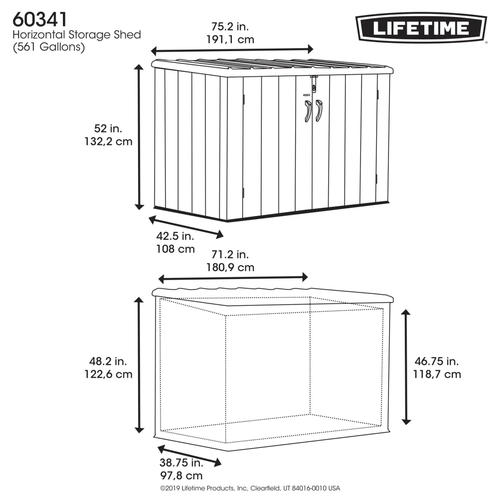 Lifetime Mülltonnenbox grau/braun