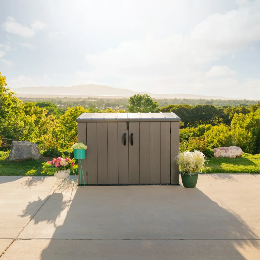 Lifetime Mülltonnenbox grau/braun
