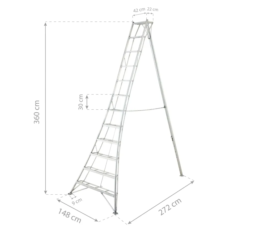Niwaki 3-Holm-Gartenleiter 360 cm