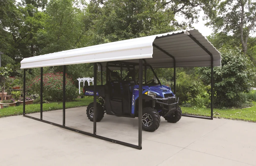 Stahlcarport Neapel 602 x 370 cm, schwarz-gau