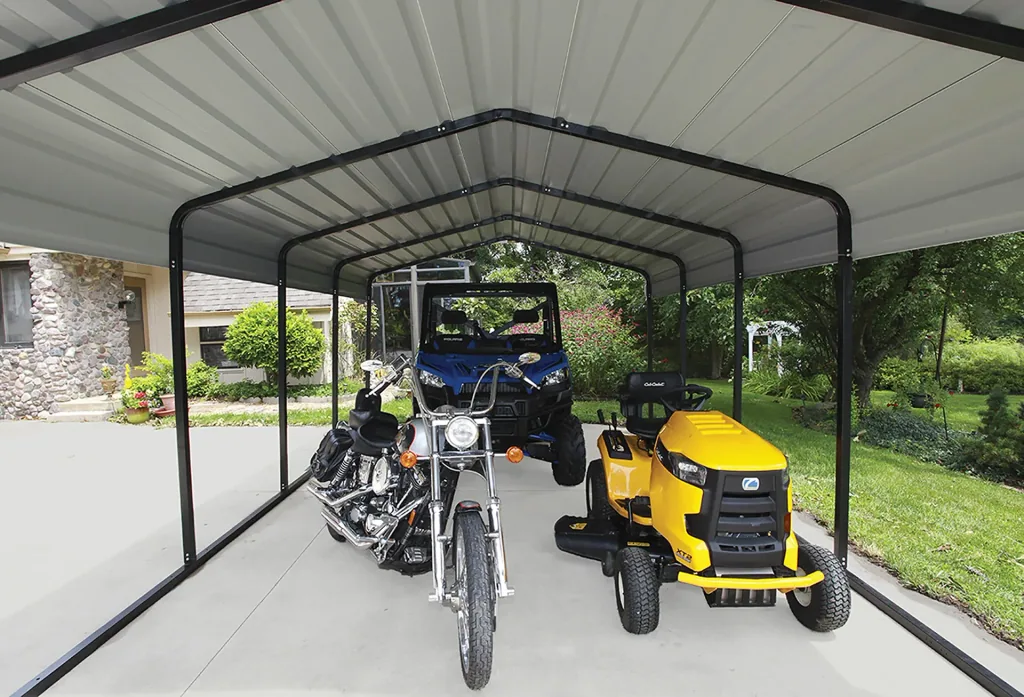 Stahlcarport Neapel 602 x 370 cm, schwarz-gau