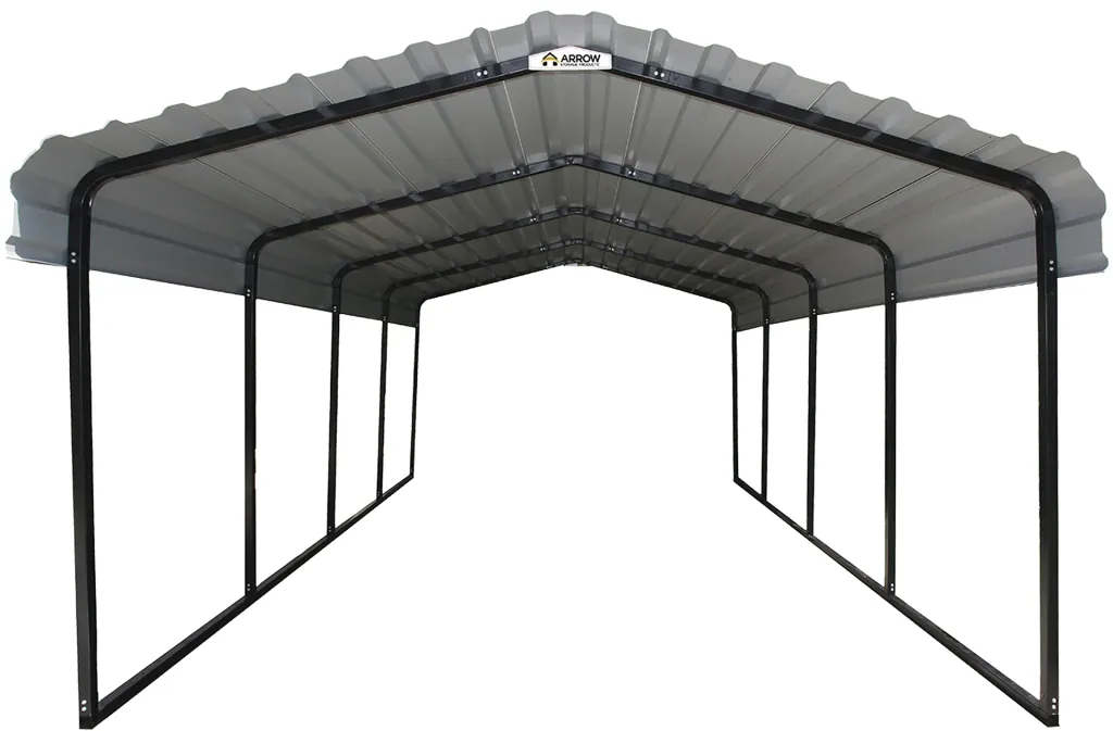 Stahlcarport Neapel 602 x 370 cm, schwarz-gau