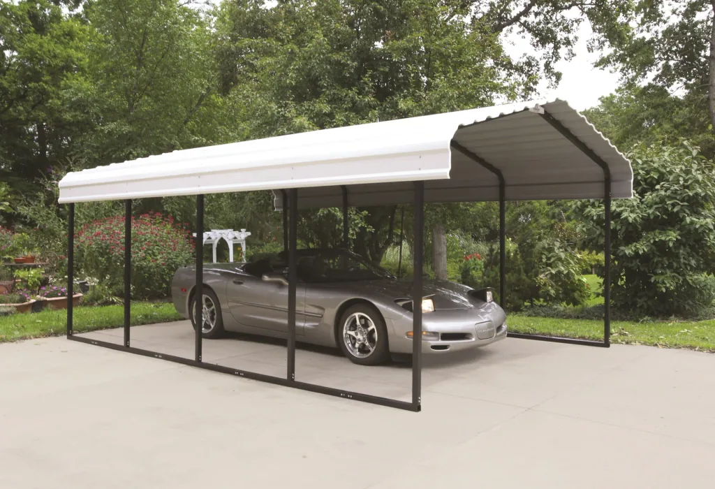 Stahlcarport Neapel 602 x 370 cm, schwarz-gau