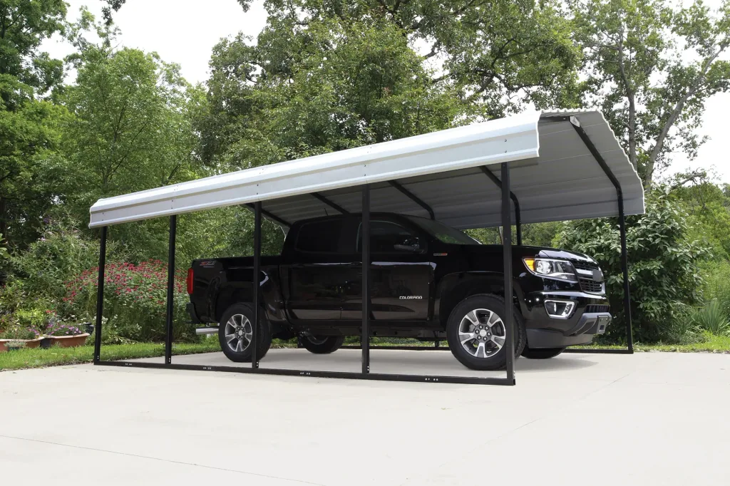 Stahlcarport Neapel 602 x 370 cm, schwarz-gau
