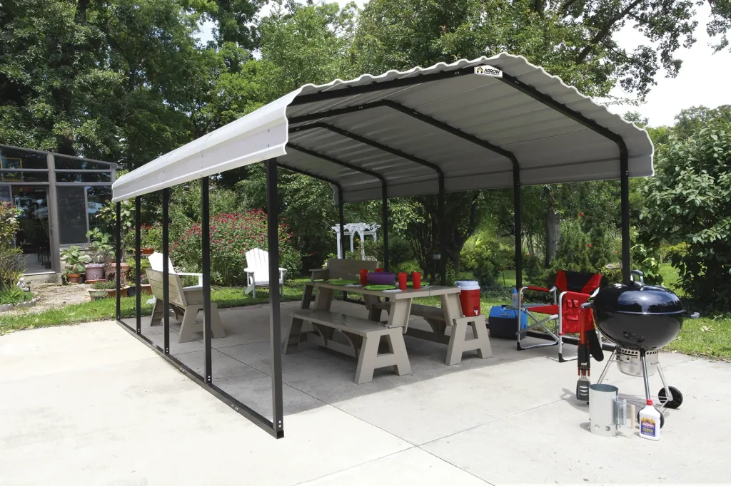 Stahlcarport Neapel 602 x 370 cm, schwarz-gau