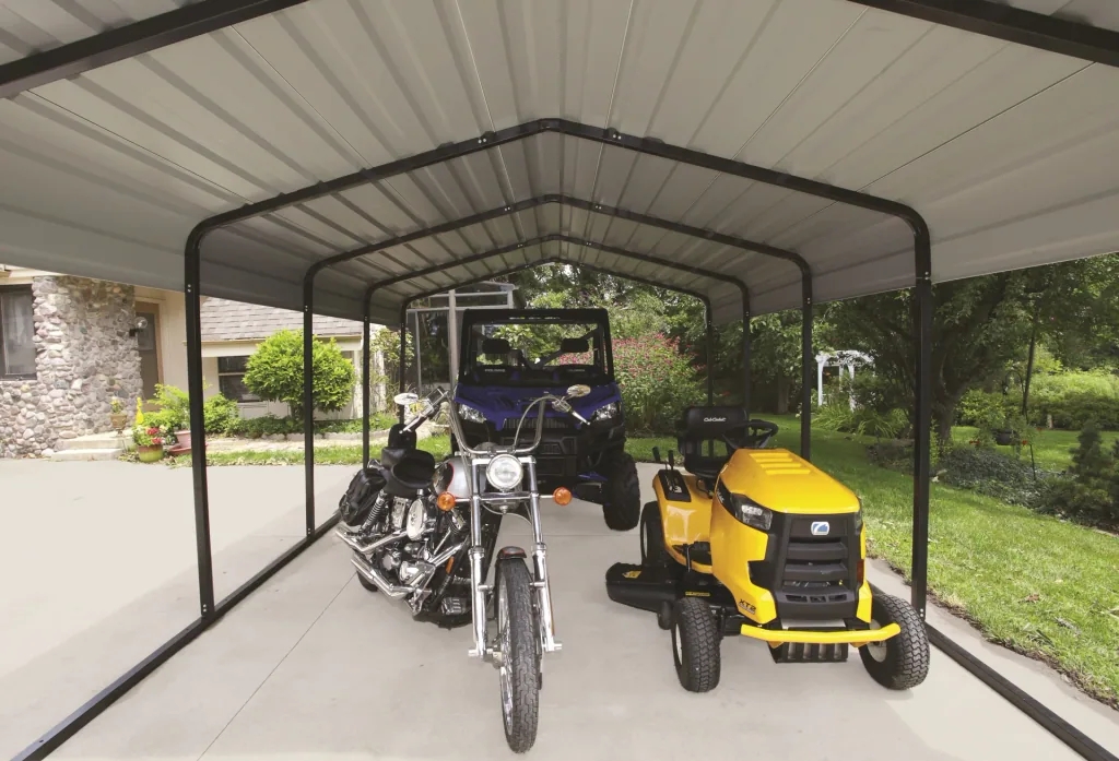 Stahlcarport Neapel 602 x 370 cm, schwarz-gau