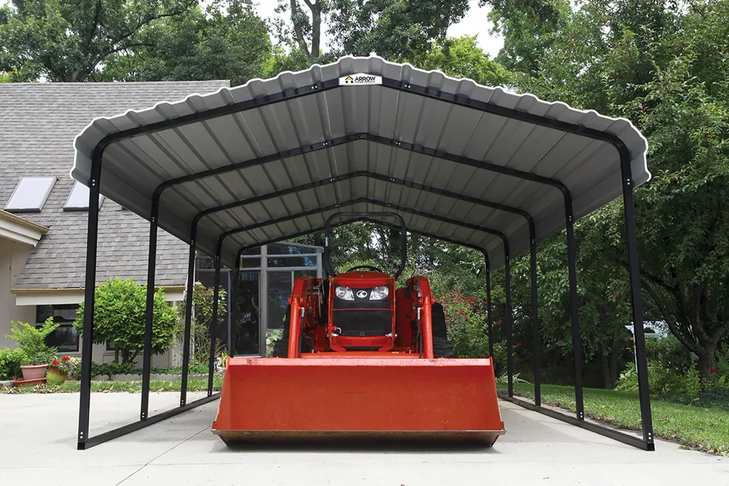 Stahlcarport Neapel 602 x 370 cm, schwarz-gau