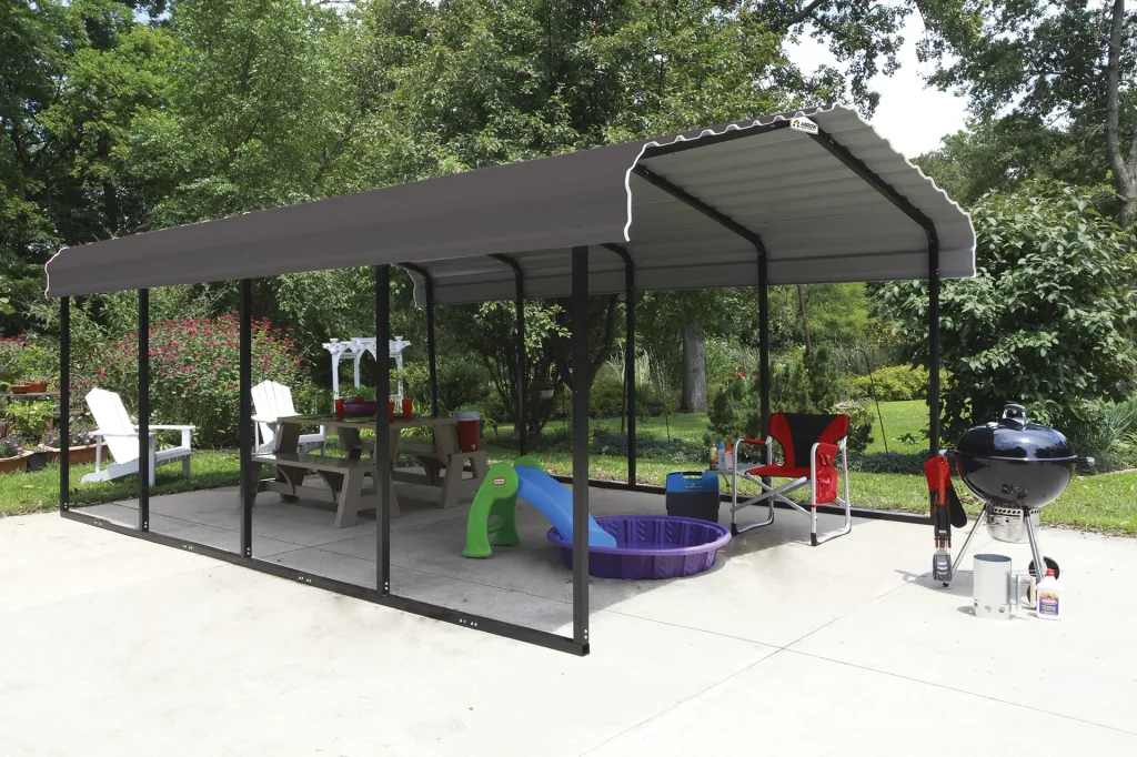 Stahlcarport Rom 602 x 370 cm , charcoal-grau