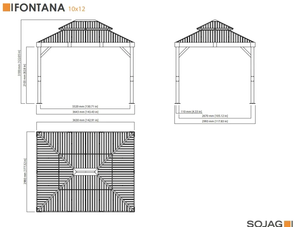 Sojag Vorhang-Set für Pavillon Fontana 1012