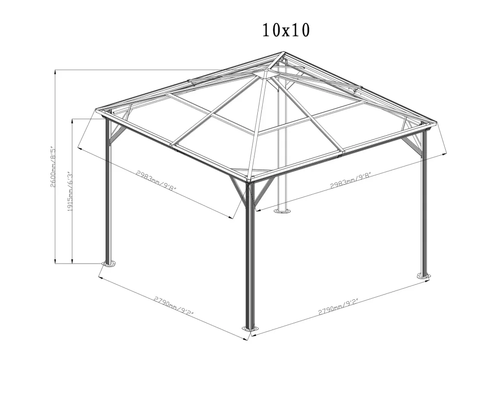 Sojag Vorhang-Set passend zum Pavillon Verona 10x10