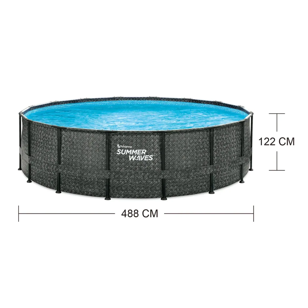 Pool Elite 488 x 122 cm, Rattan Grau