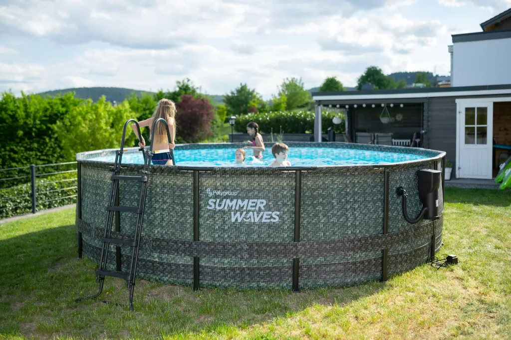 Pool Elite 488 x 122 cm, Rattan Grau
