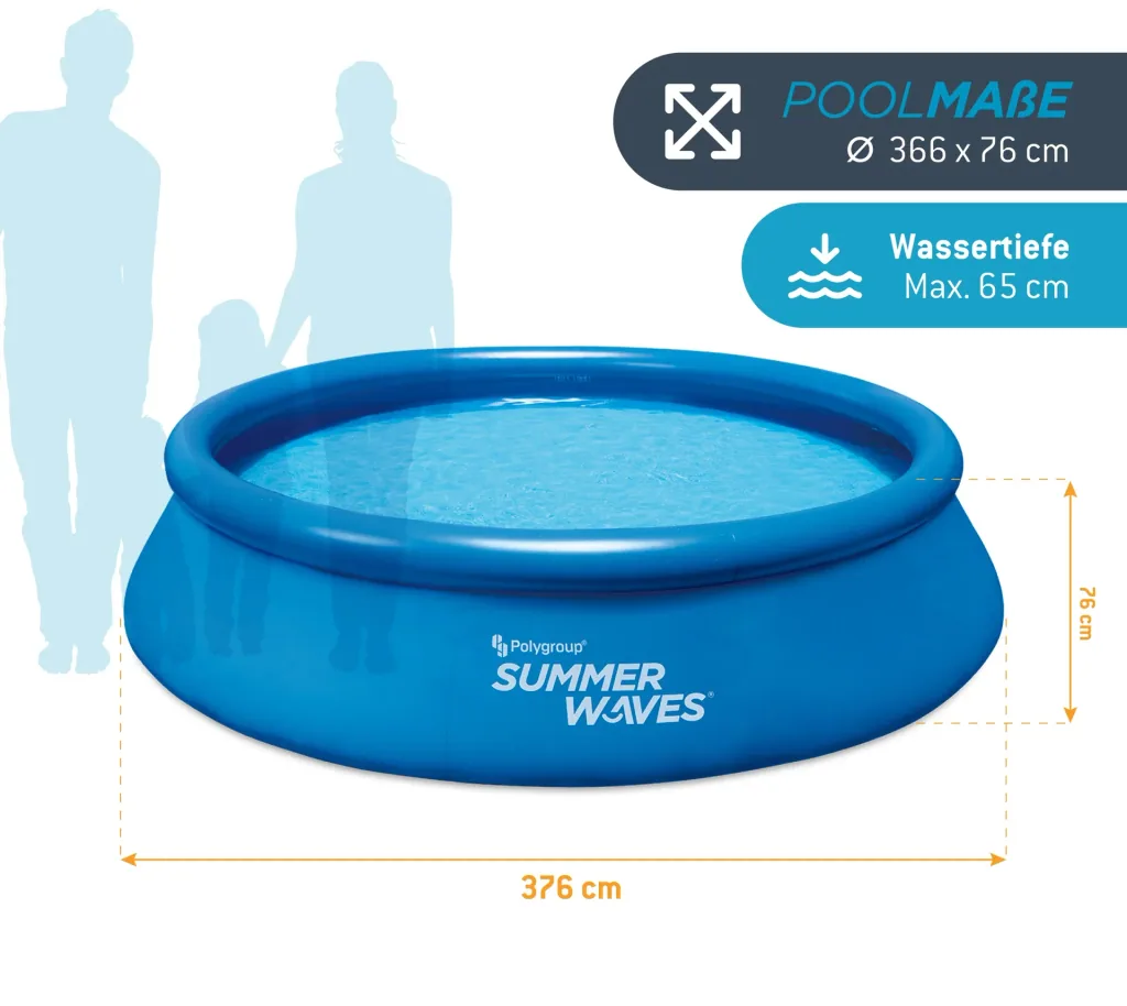 Rundpool 366 x 76 cm, blau