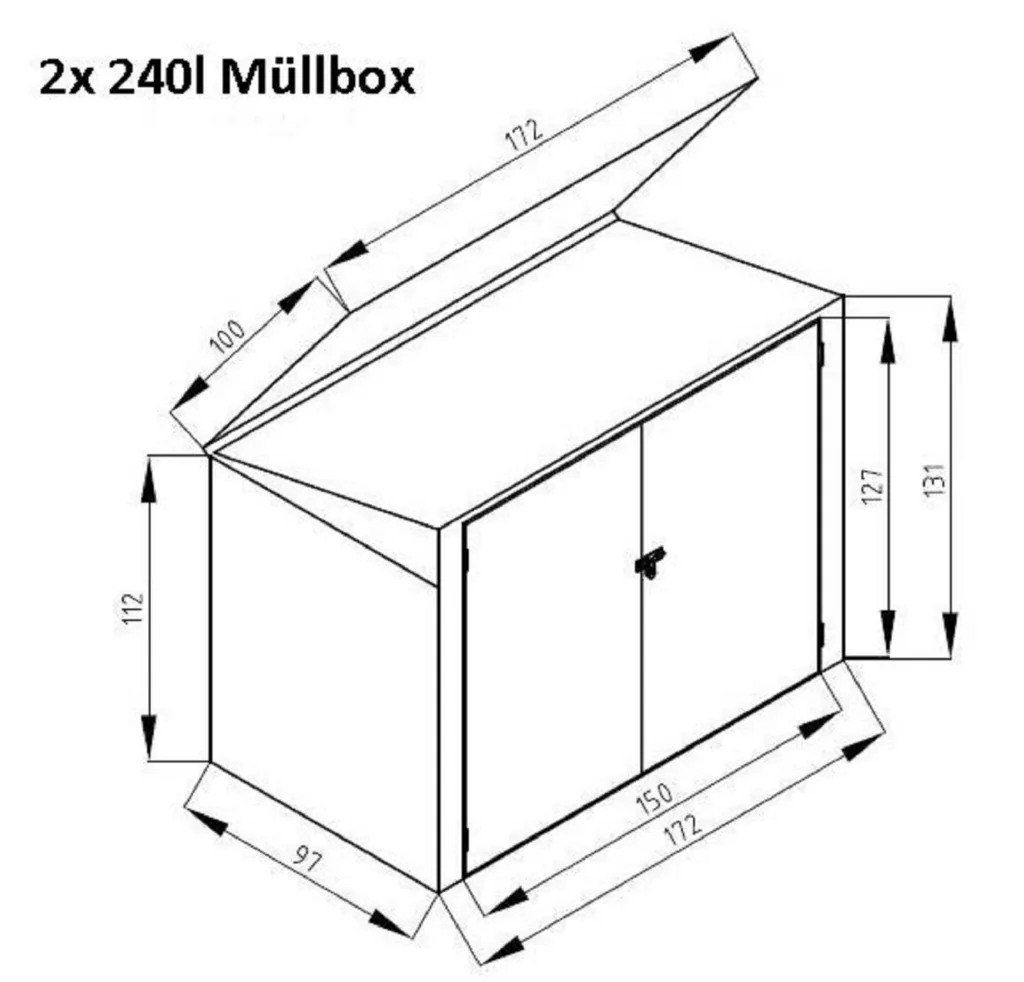 Westmann Mülltonnenbox 53 verzinkt (2× 240 L)