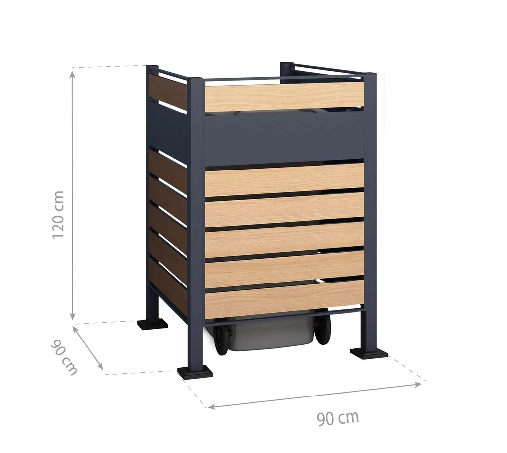 Westmann Mülltonnenverkleidung Planum 1er 120 cm holzoptik (1× 240 L)