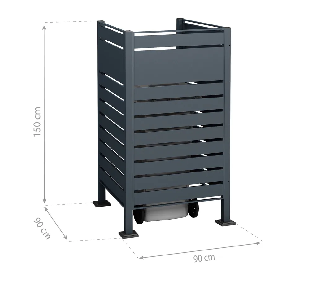 Westmann Mülltonnenverkleidung Planum 1er 150 cm anthrazit (1× 240 L)