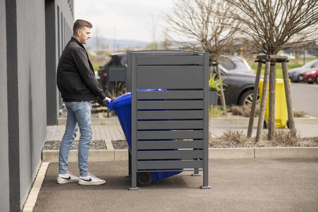 Westmann Mülltonnenverkleidung Planum 1er 150 cm anthrazit (1× 240 L)