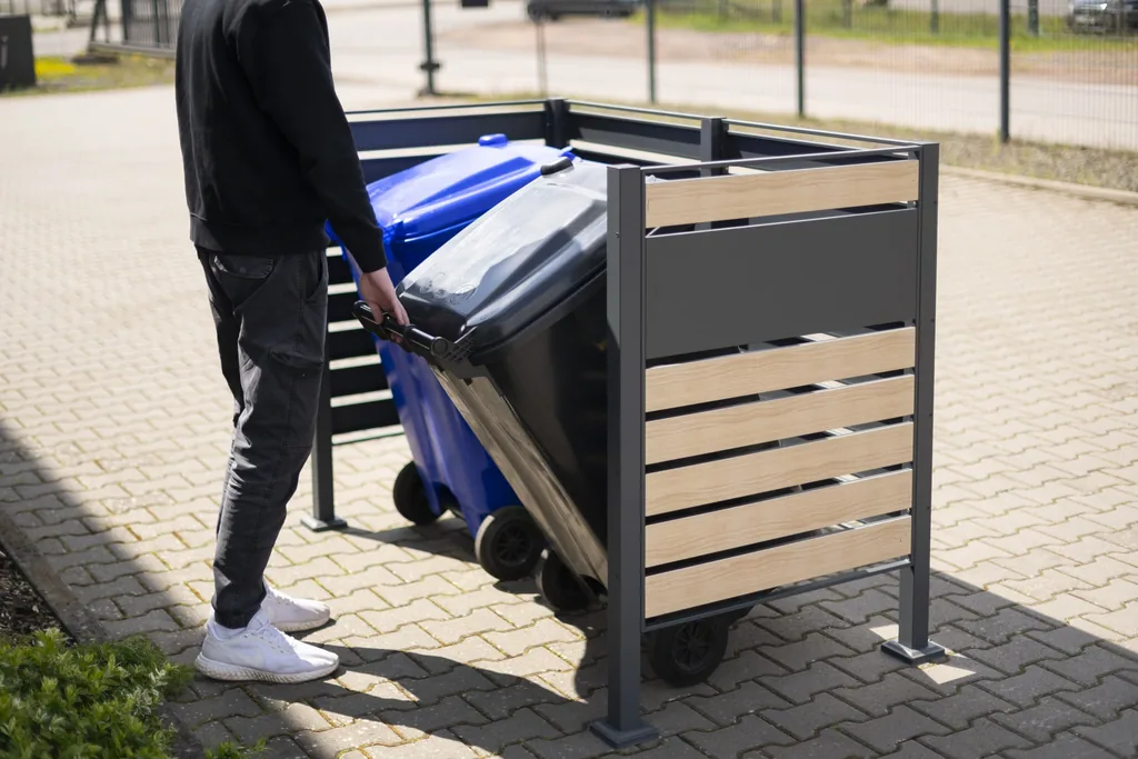 Westmann Mülltonnenverkleidung Planum 2er 120 cm holzoptik (2× 240 L)