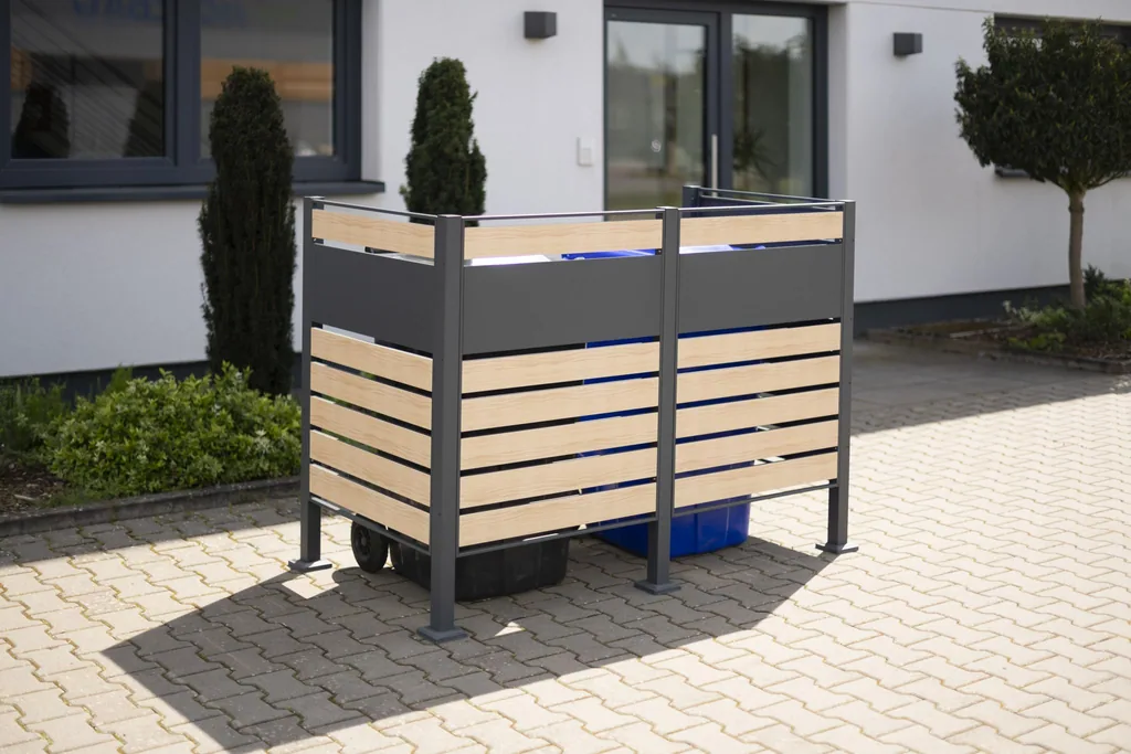 Westmann Mülltonnenverkleidung Planum 2er 120 cm holzoptik (2× 240 L)