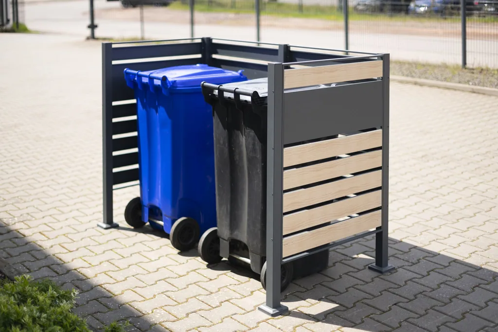 Westmann Mülltonnenverkleidung Planum 2er 120 cm holzoptik (2× 240 L)