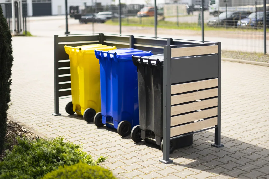 Westmann Mülltonnenverkleidung Planum 3er 120 cm holzoptik (3× 240 L)