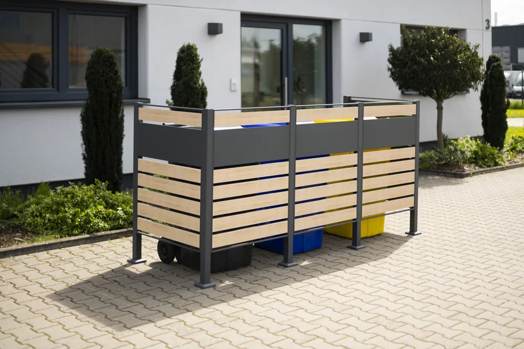 Westmann Mülltonnenverkleidung Planum 3er 120 cm holzoptik (3× 240 L)