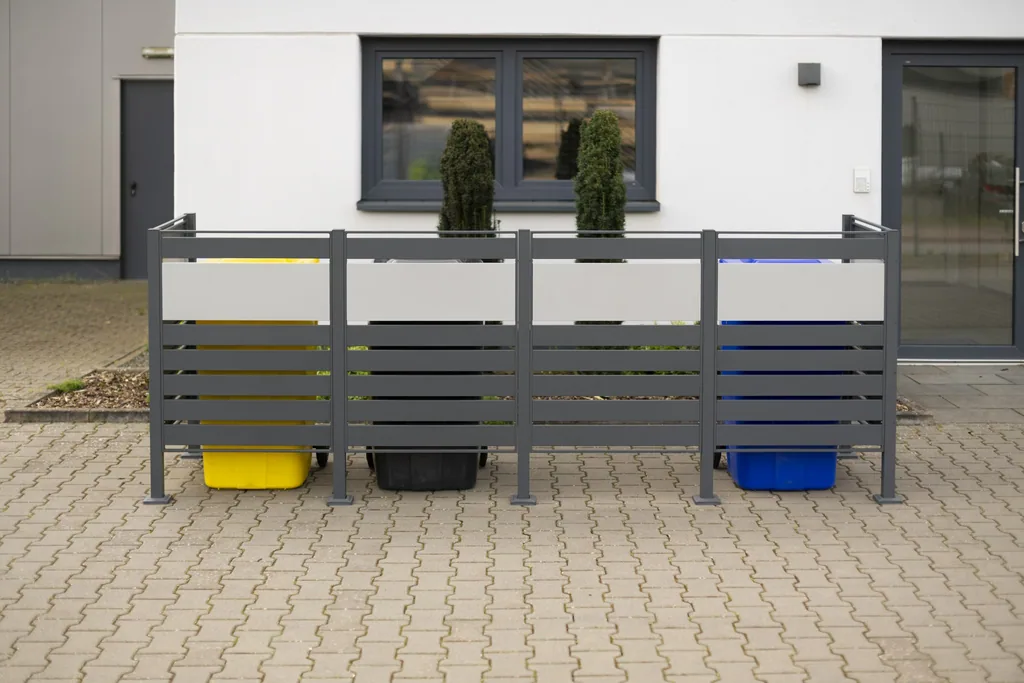 Westmann Mülltonnenverkleidung Planum 4er 120 cm anthrazit (4× 240 L)