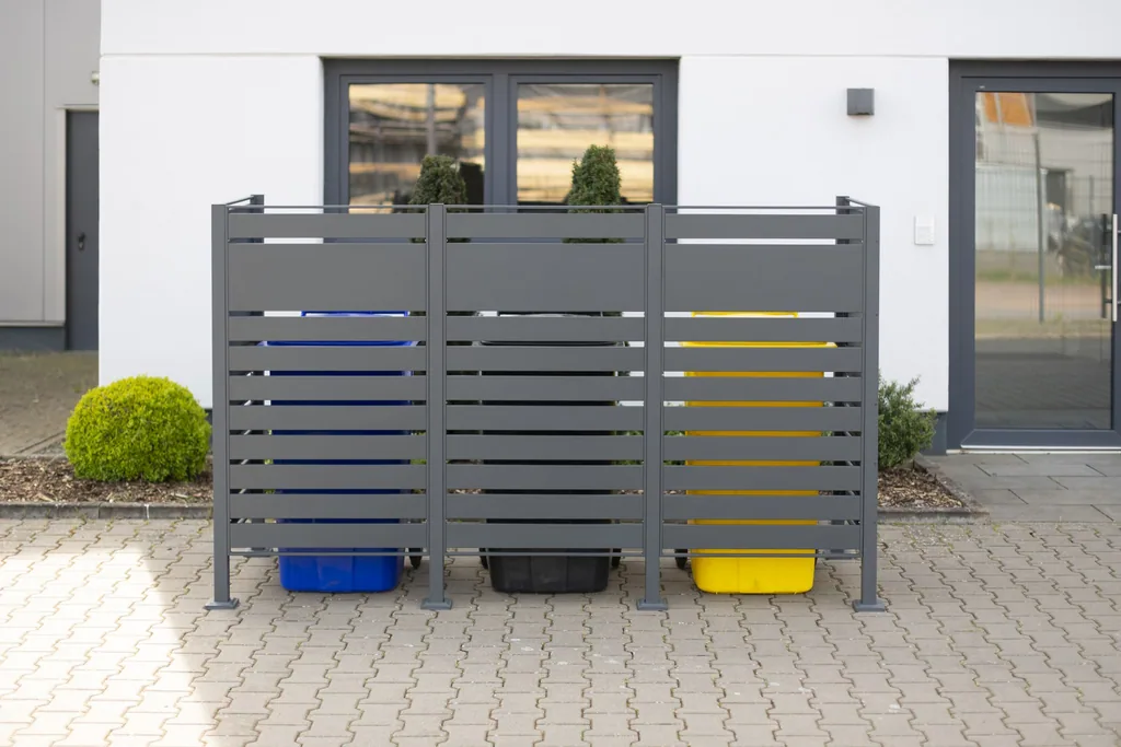 Westmann Mülltonnenverkleidung Planum 3er 150 cm anthrazit (3× 240 L)