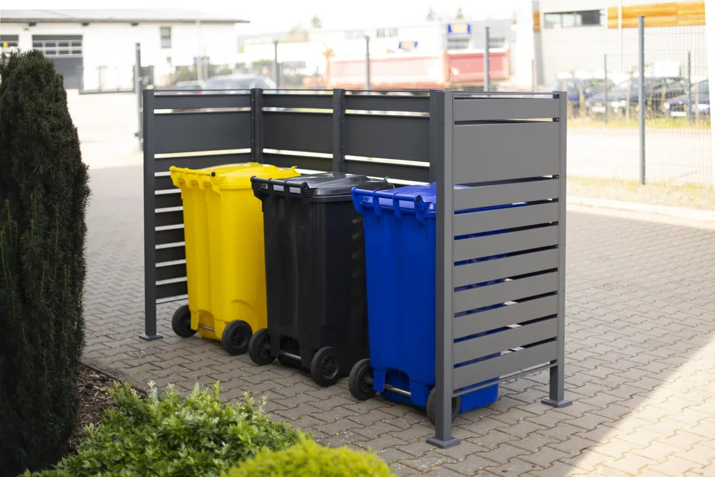 Westmann Mülltonnenverkleidung Planum 3er 150 cm anthrazit (3× 240 L)