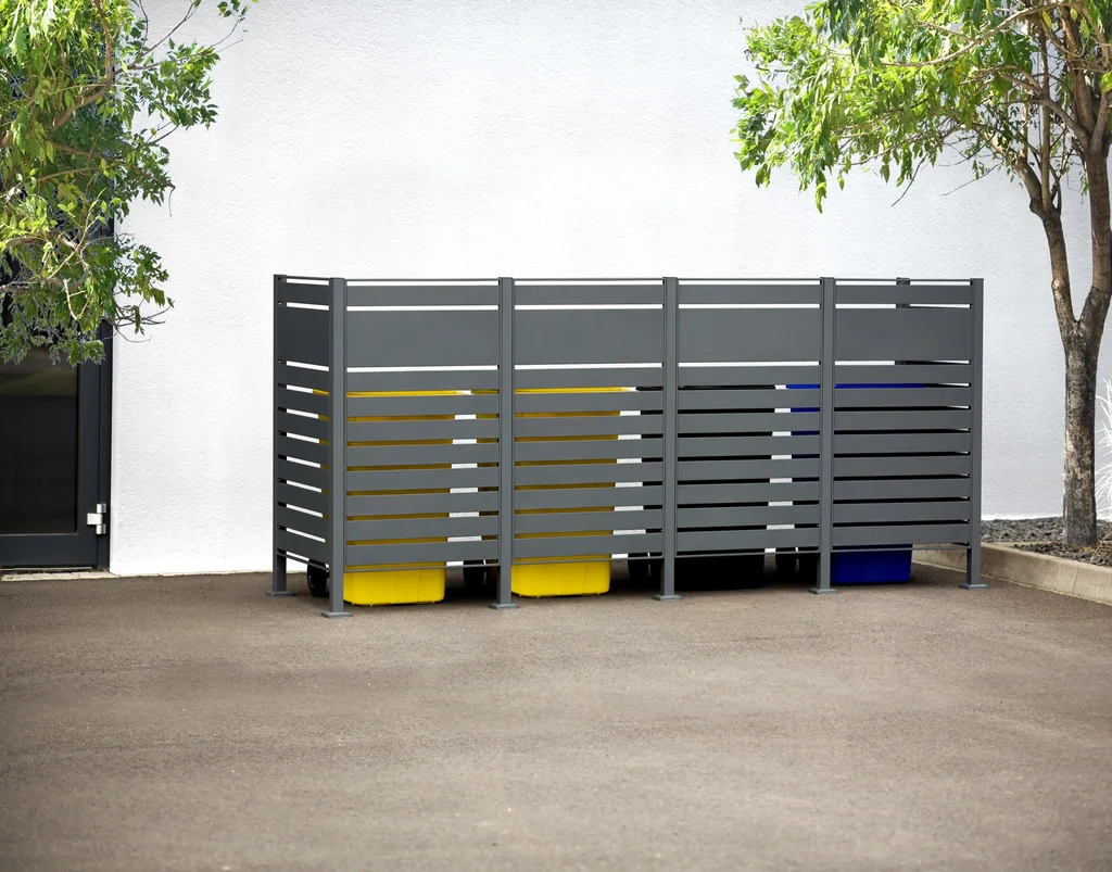 Westmann Mülltonnenverkleidung Planum 4er 150 cm anthrazit (4× 240 L)