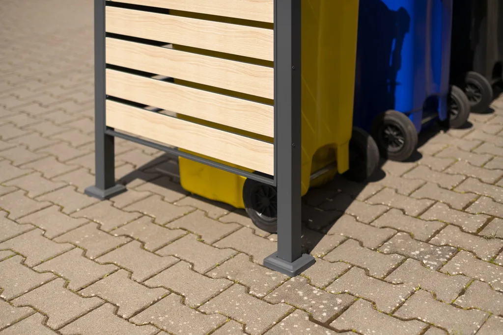 Westmann Mülltonnenverkleidung Planum 4er 120 cm holzoptik (4× 240 L)