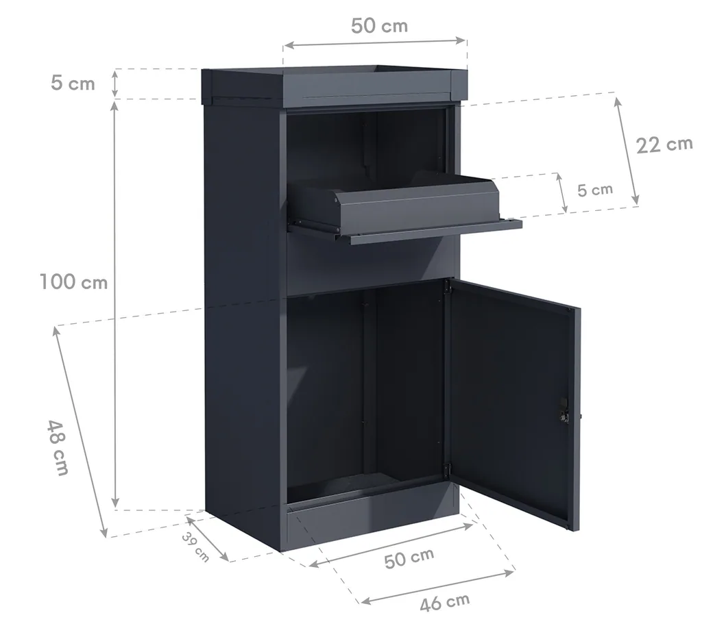 Westmann Paketbox Piet Metall anthrazit
