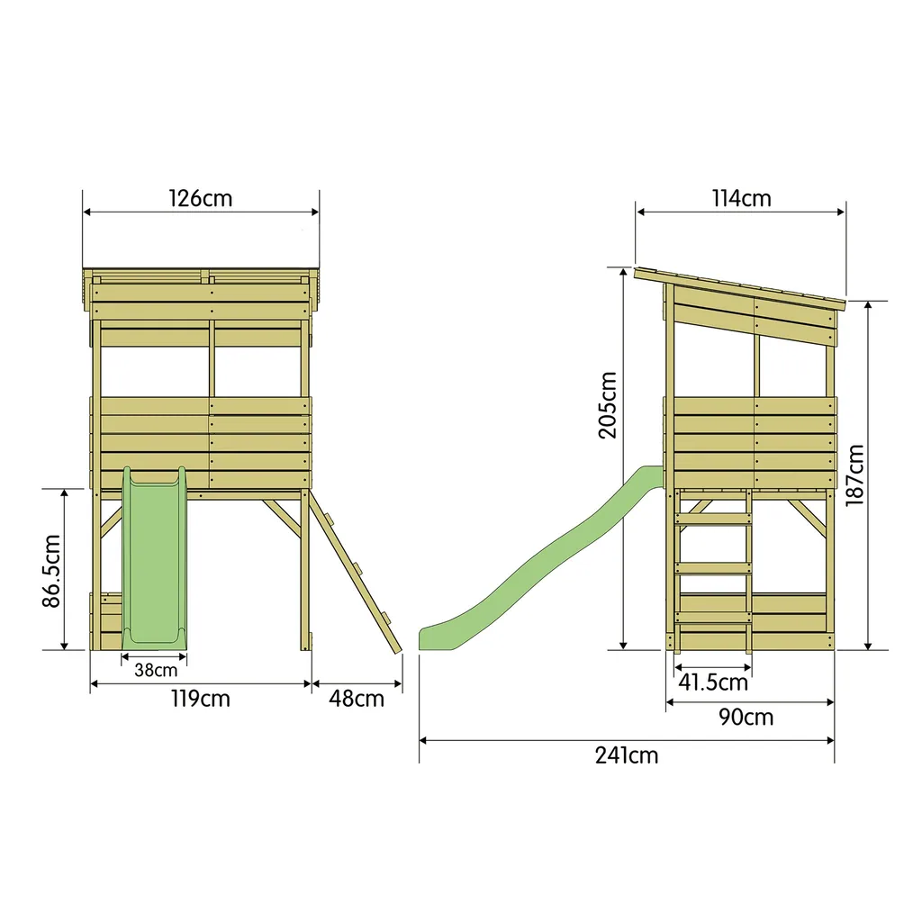 Westmann Stelzenhaus Wildnis Spielhaus mit Rutsche