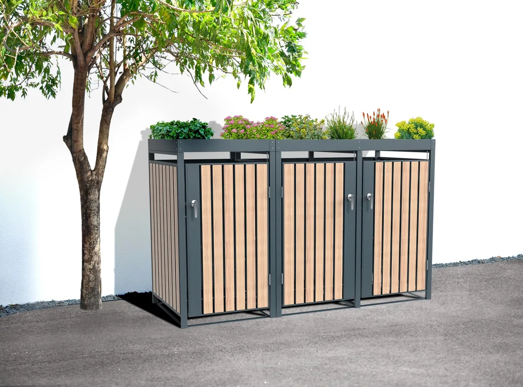 Westmann Mülltonnenbox Planta 3er anthrazit (3× 240 L)