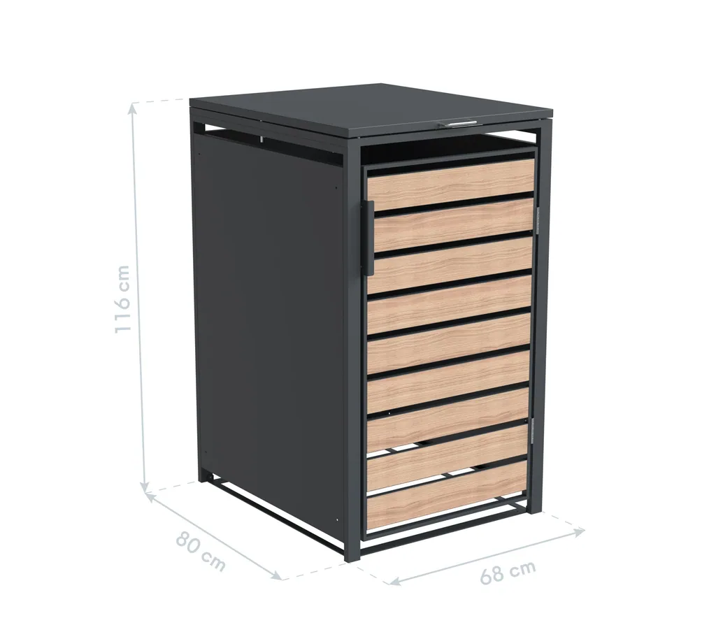 Westmann Mülltonnenbox Lacina 1er holzoptik (1× 240 L)