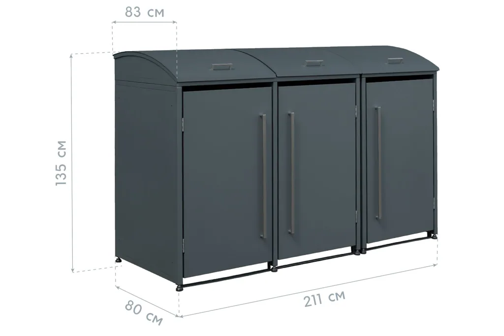 Westmann Mülltonnenbox Moderna 3er anthrazit (3× 240 L)