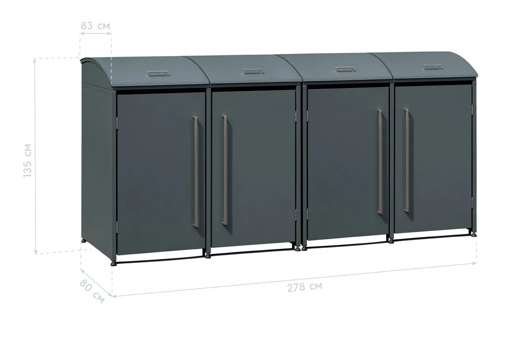 Westmann Mülltonnenbox Moderna 4er anthrazit (4× 240 L)