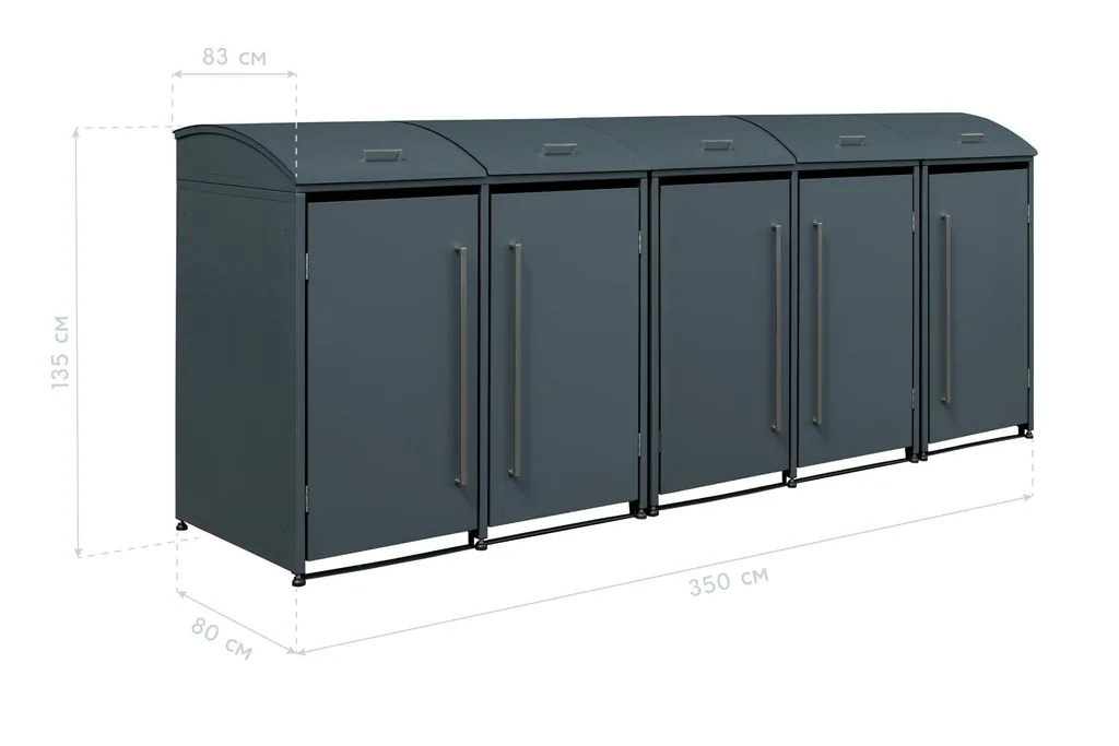 Westmann Mülltonnenbox Moderna 5er anthrazit (5× 240 L)