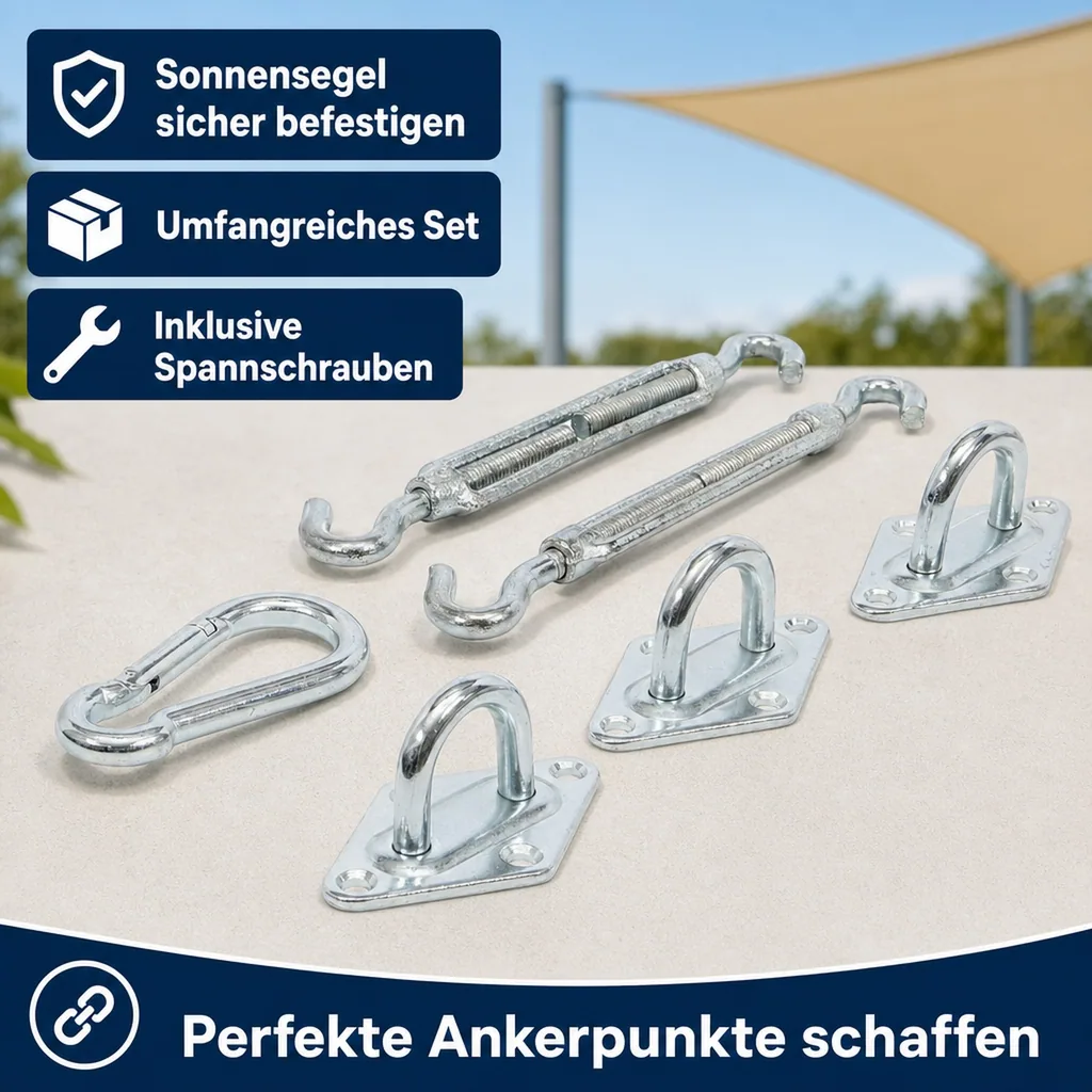 Installations-Set für Sonnensegel, 6-tlg.