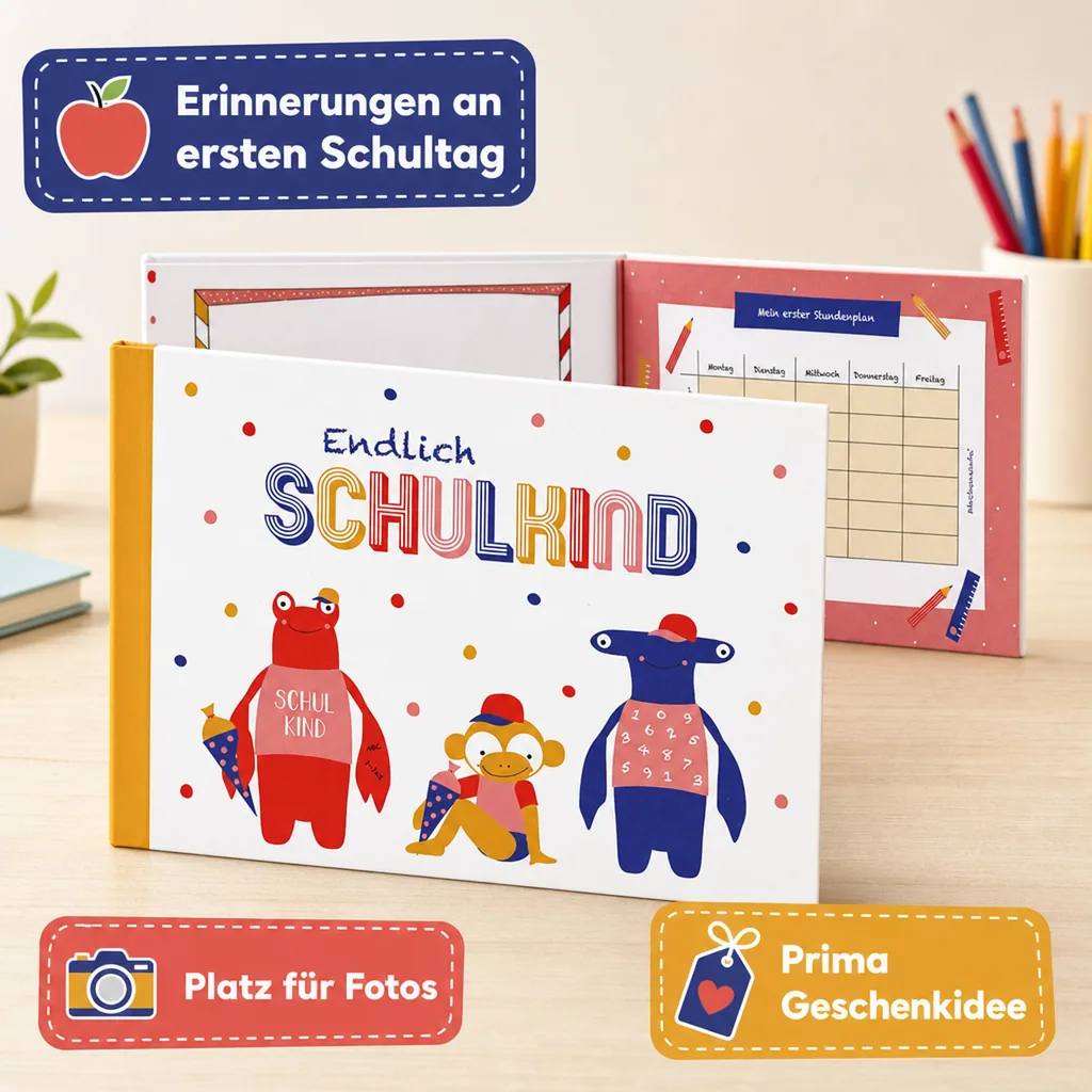 Ava & Yves Erinnerungsbuch "Endlich Schulkind"