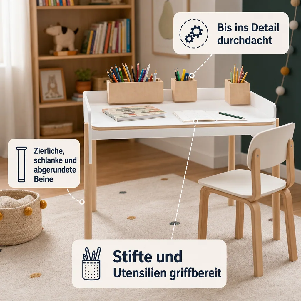 Oeuf Kinder Schreibtisch Brooklyn weiß